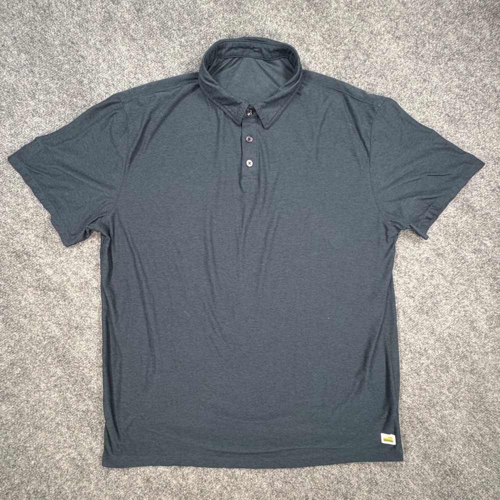 Vuori Mens Short Sleeve Polo Shirt Charcoal Gray Heather Performance Top XL 0533